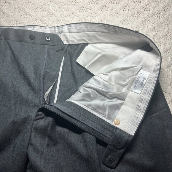 Zanella Nordstrom Gray 100% Wool Dress Pants Slacks 44x32 Duncan Trousers Italy - Picture 5 of 8
